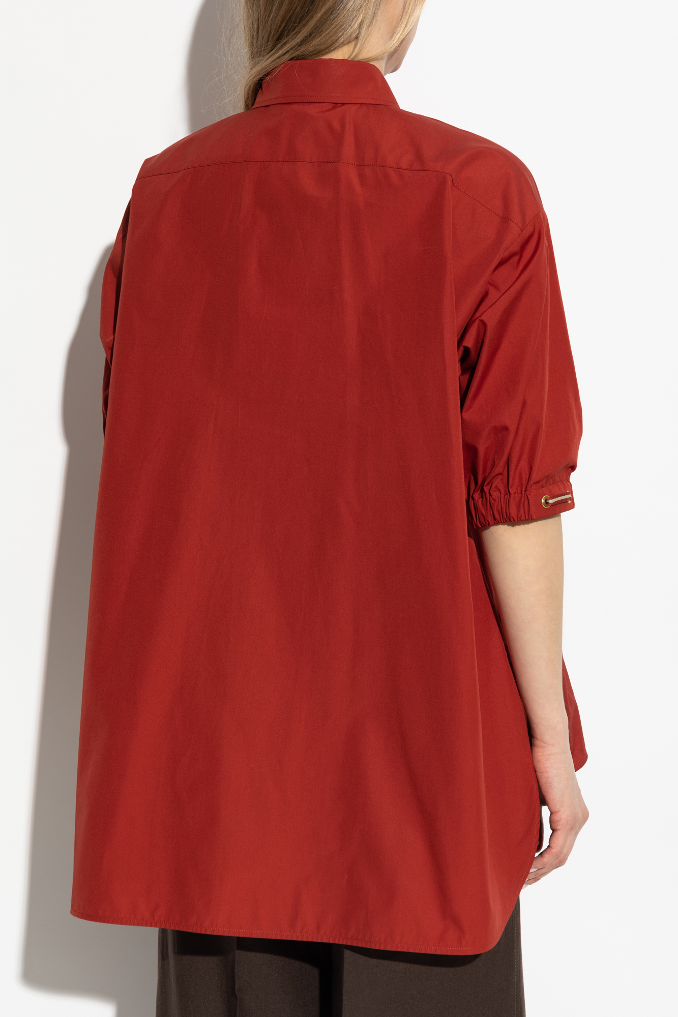 Tシャツ・カットソー Max Mara SS25 TEANO POPELINE SHIRT (2511191052600 001) Loose-fitting cotton shirt, optical white | 
